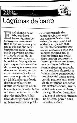 Artículo publicado el 26 de febrero en Diario Jaén por Carmen Camacho
