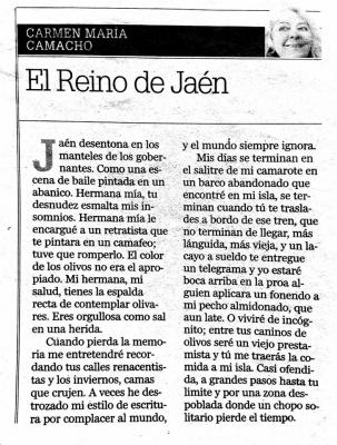 Mi artículo publicado en Diario Jaén 17 de diciembre 2017